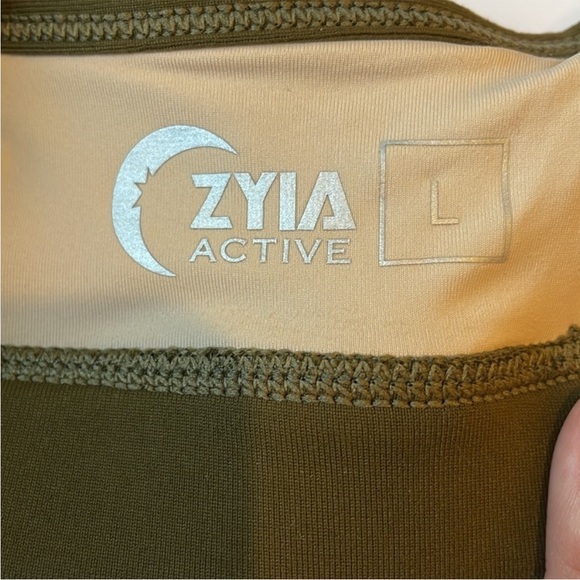 Zyia olive grid strappy mesh back sports bra - Picture 6 of 11